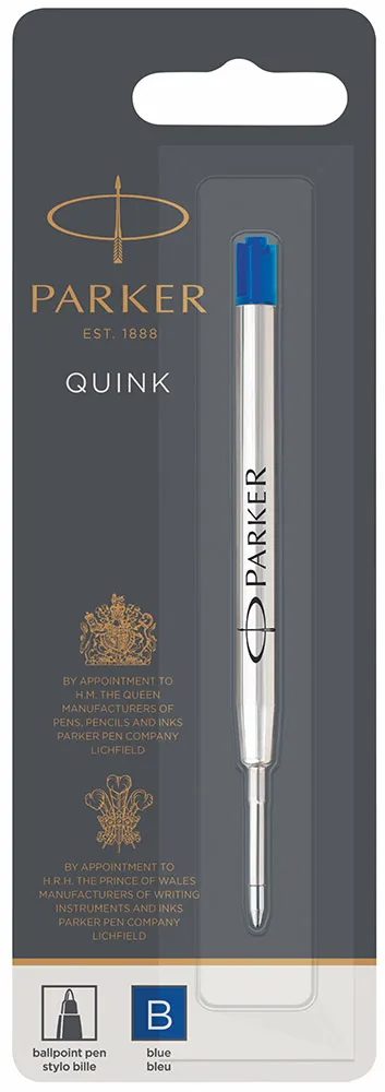 Стержень (Parker) шариковый QuinkFlow (France, B, Синие чернила, блистер, 1 шт)