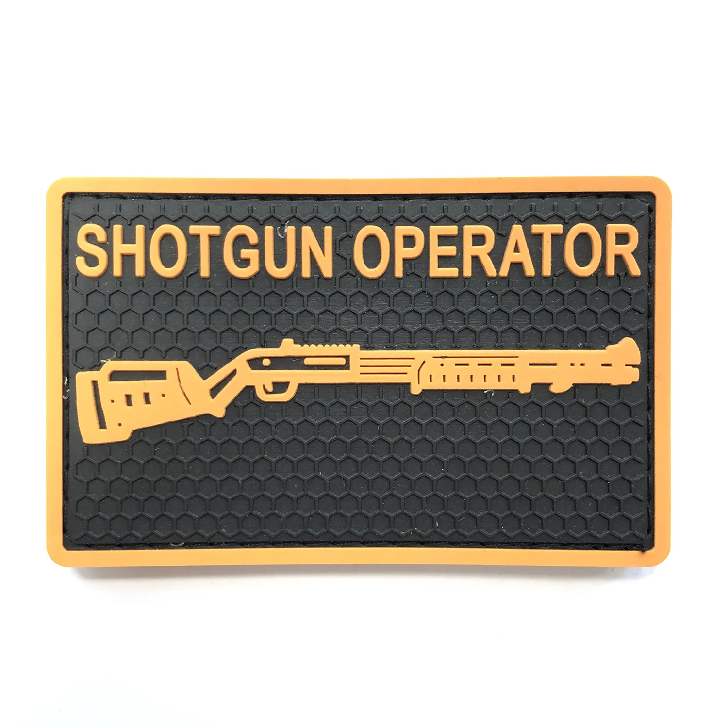 Нашивка Shotgun OPERATOR (ПВХPVC, Оранжевый на черном) дробовик