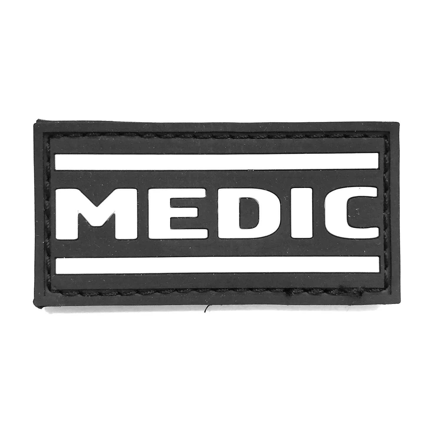 Нашивка надпись Medic (ПВХPVC, 70х35мм, Белый на черном)