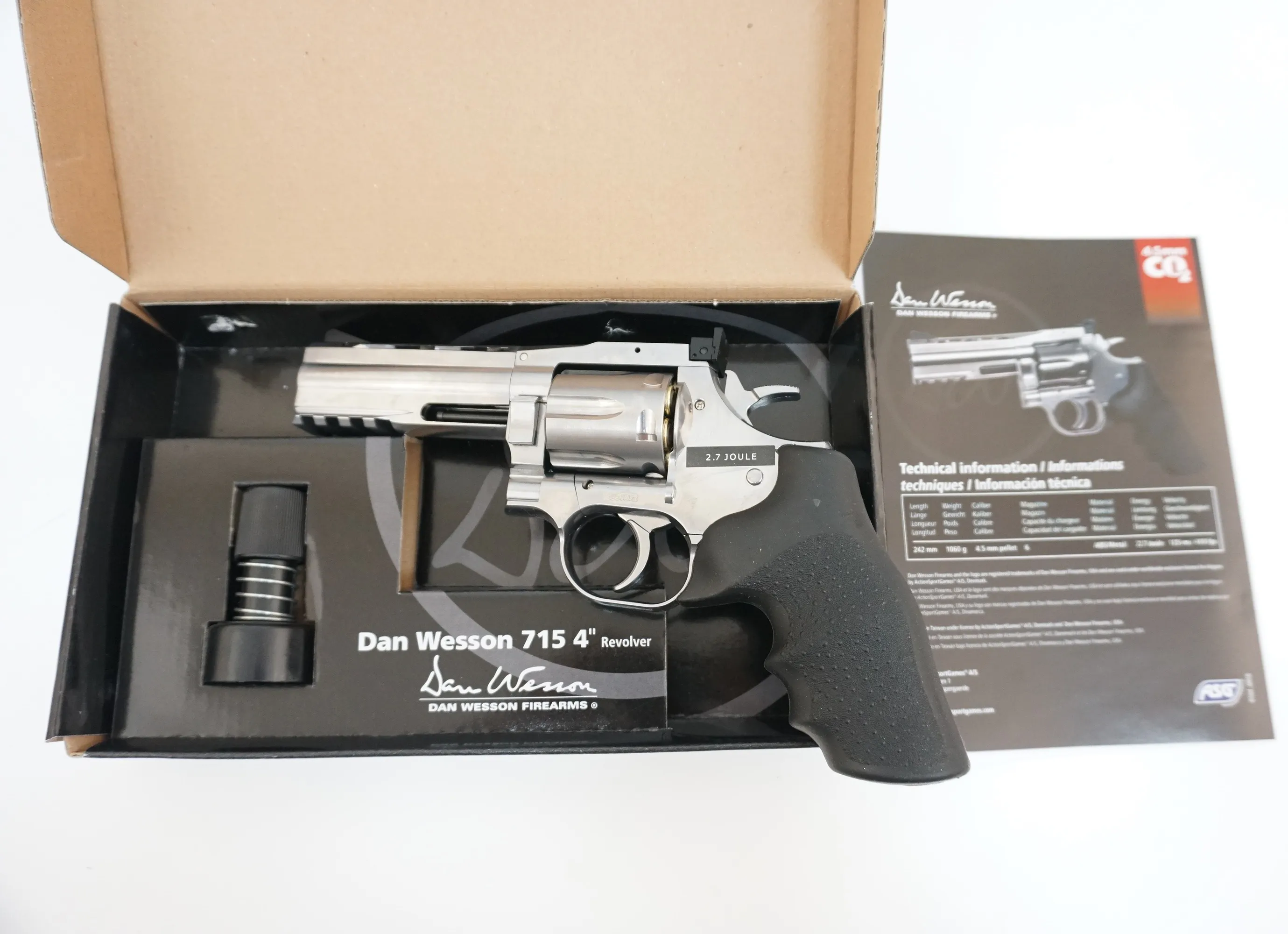 Револьвер (ASG) Dan Wesson 715 4 (Co2, 6мм, Хром, 125 мc, 1060гр)_2