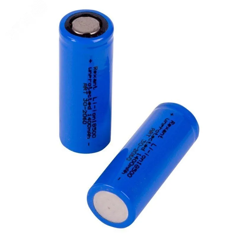 Аккумулятор 18500 (Rexant) (3.7 вольта, 1400mAh, Li-ion, 1шт)2