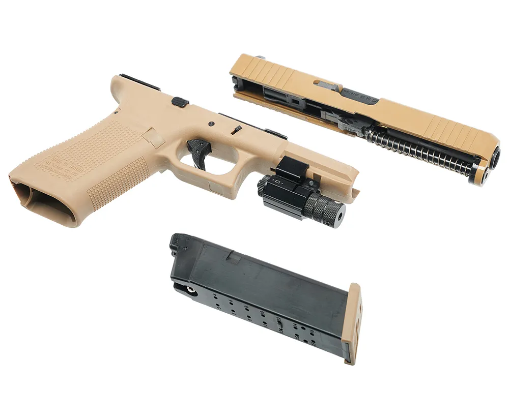 Пистолет (WE) GLOCK 17 Gen.5 (F vers., Greengas, Blowback, RIS, Песочный)_4