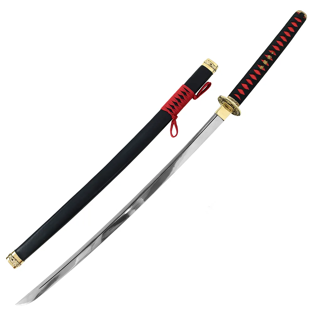 Катана (Седов) Золотой дракон черно-красная (Латунь, Дерево, Кожа)