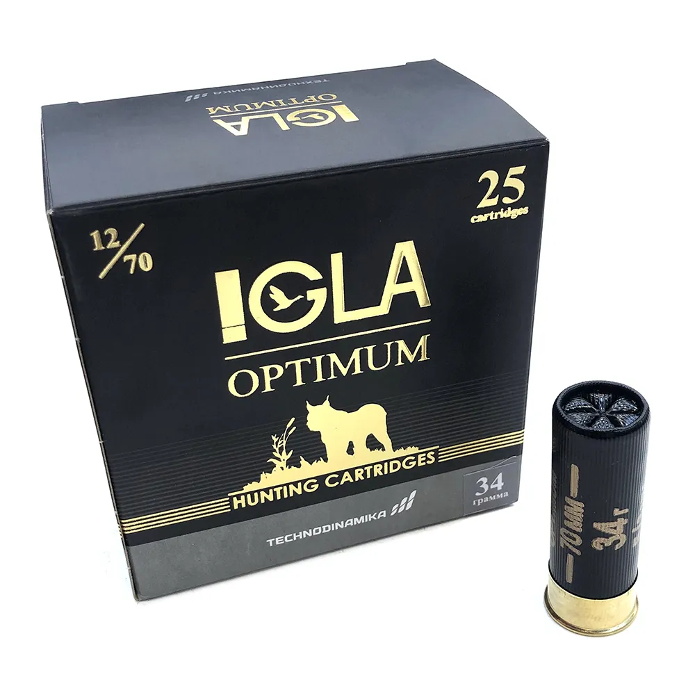 Патрон 12x70 (IGLA) Игла-Оптимум, Дробь № 5, 34 гр., (пачка 25 шт.)