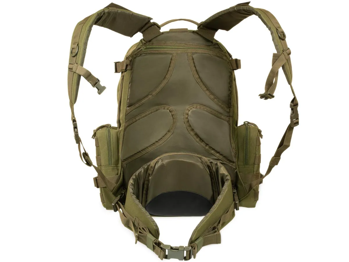 Рюкзак (ShotTime) тактический Tactical (Molle, 50 л, Полиэстер 600D, 55х32х30 см, Олива)4