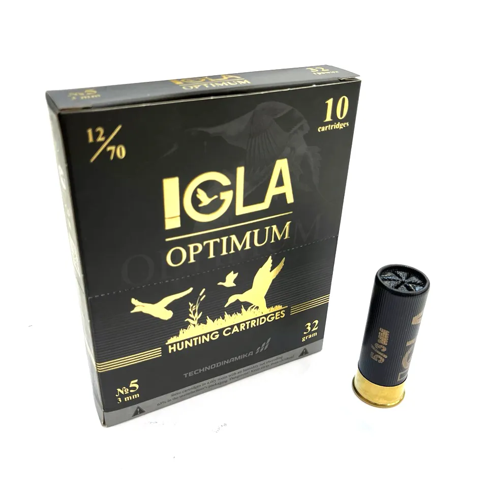 Патрон 12x70 (IGLA) Игла-Оптимум, Дробь № 5, 32 гр., (пачка 10 шт.)
