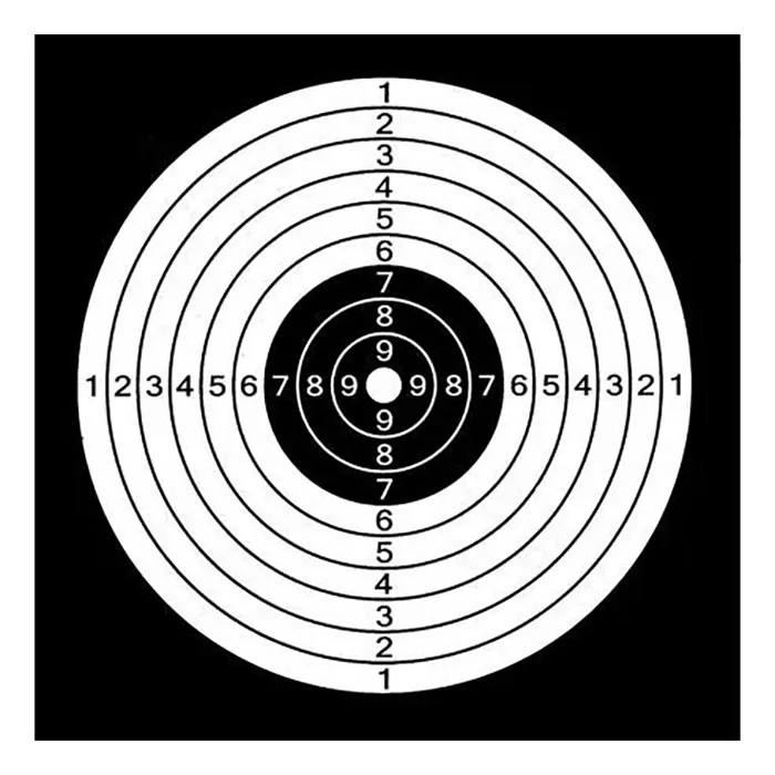 Мишень (Remington) Цель (Бумага, 9 колец, Чёрный Белый, 140х140 мм, 50шт)