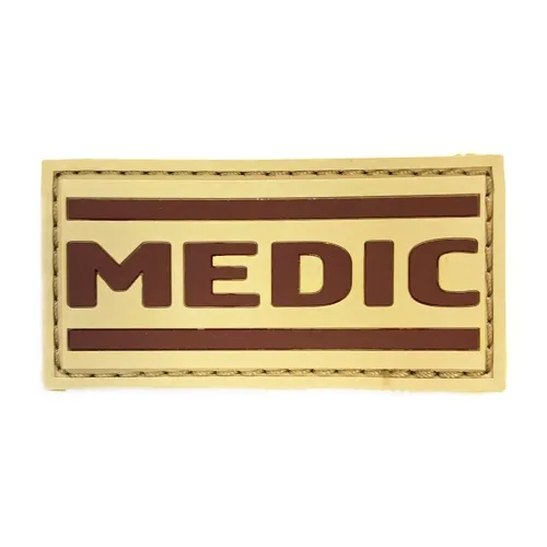 Нашивка надпись Medic (ПВХ_PVC, 70х35, Коричневый на песке)