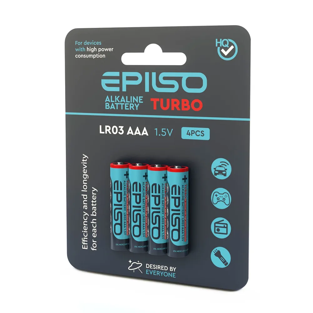 Батарейка AAA (Epilso) Turbo (LR03, 1.5 вольта, Блистер, 4 шт)
