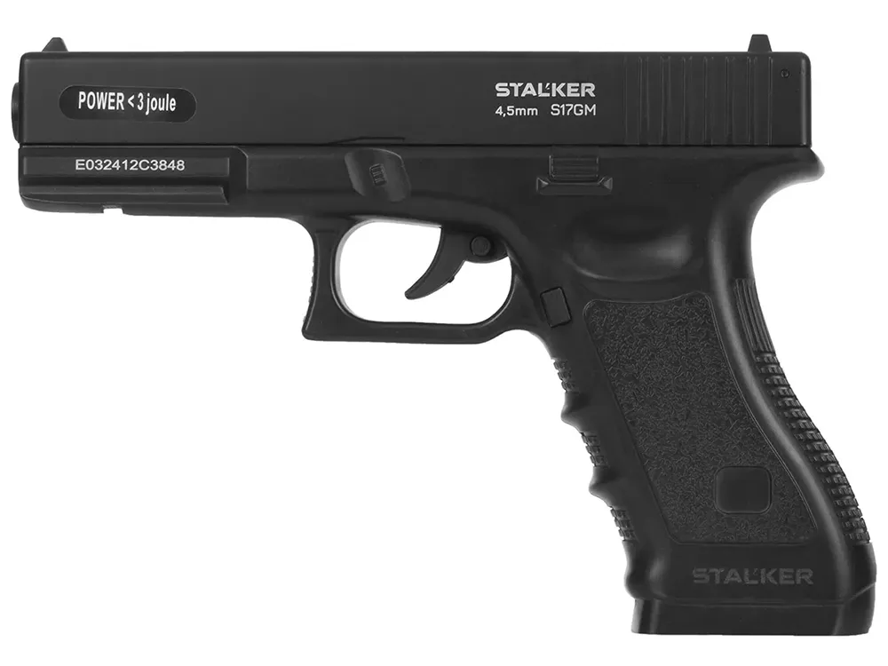 Пневматический пистолет (Stalker) S17GM аналог Glock17 (кал. 4.5мм, Черный)