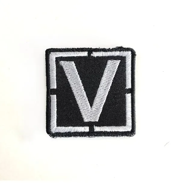 Нашивка V (Вышивка, Черный, 50x50)