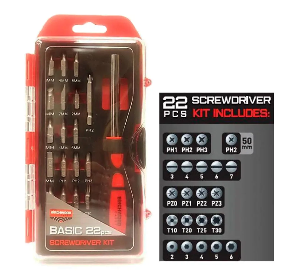 Набор (Birchwood) бит с отверткой Casey Basic Screwdriver Kit (22 предмета)