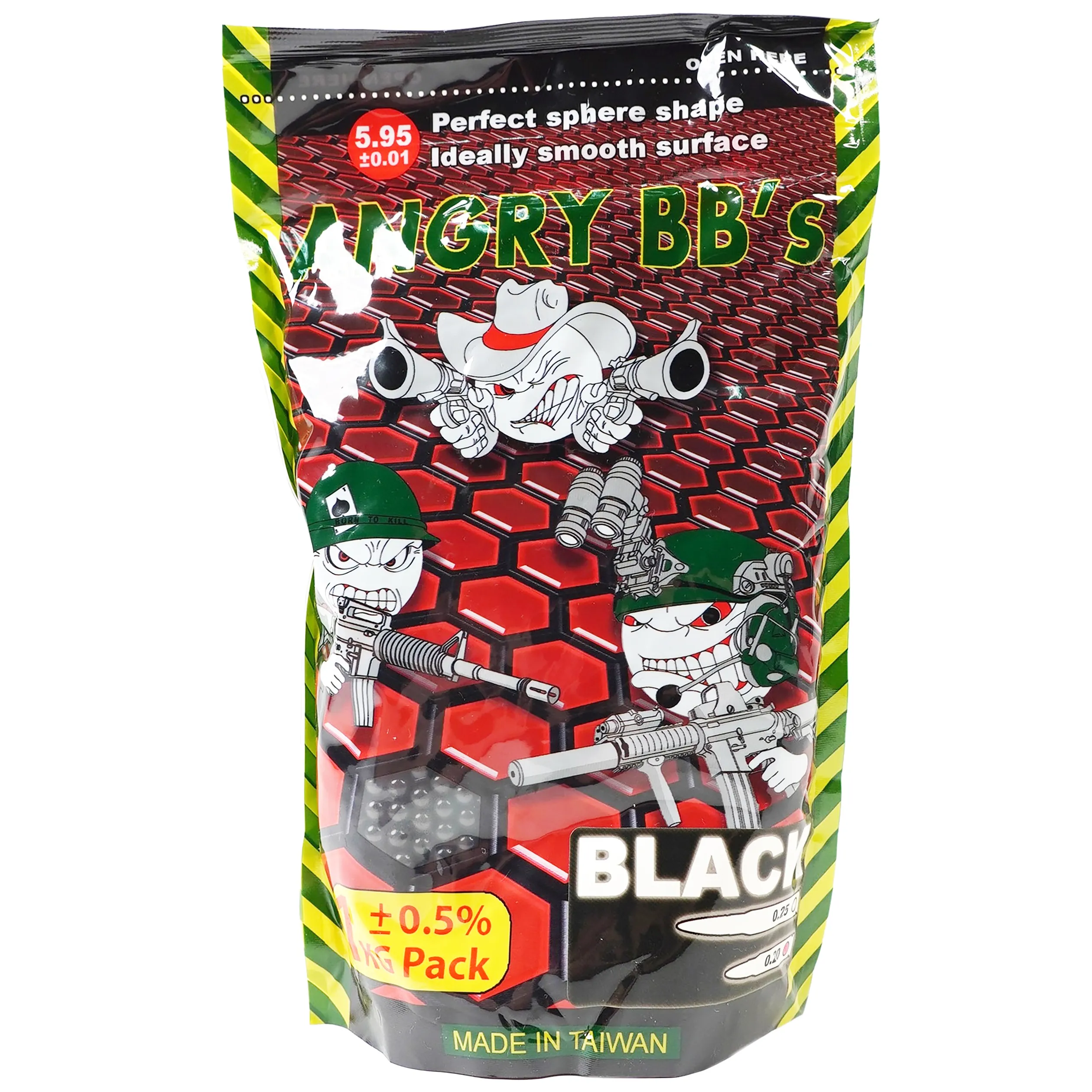 Шары (Angry BBs) 0.20гр (1кг, 5000шт, Черный, Пакет)