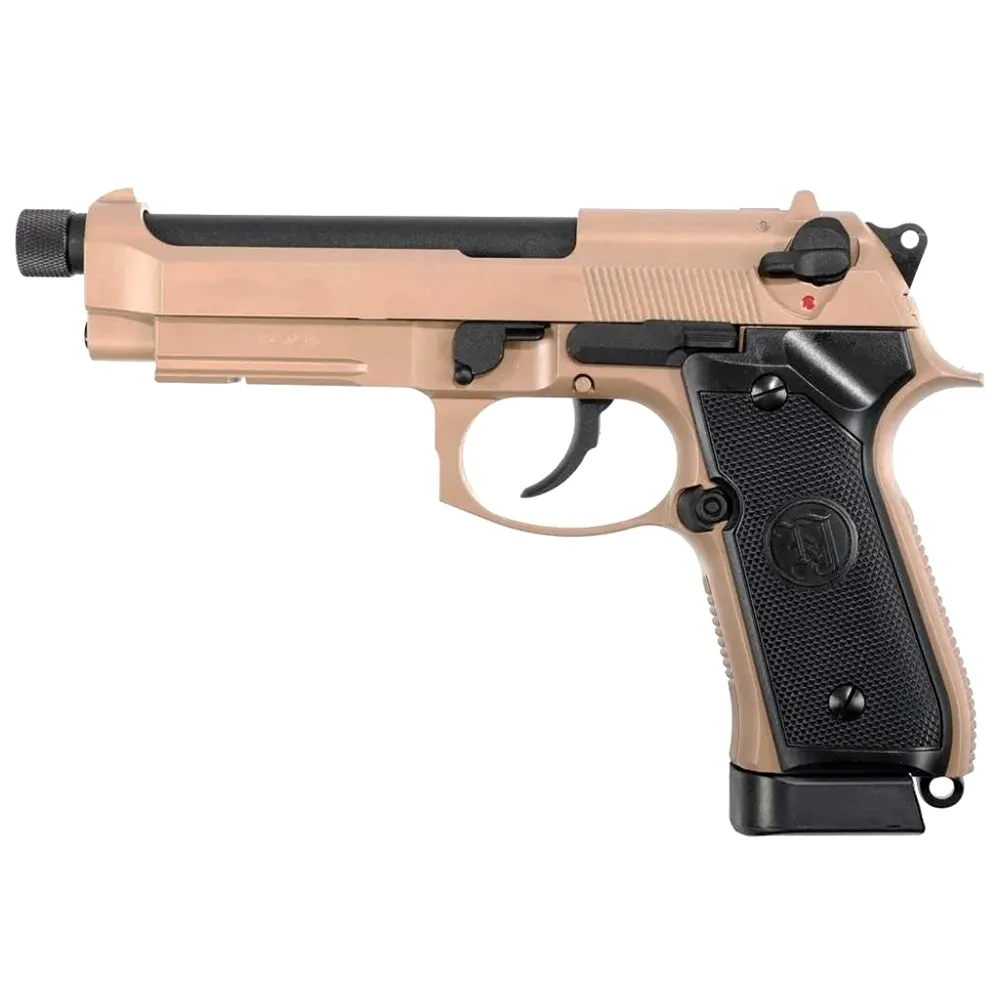 Пистолет (KJW) M9A1 (TBC резьба, CO2, Blowback, Ris-планка, Песочный)