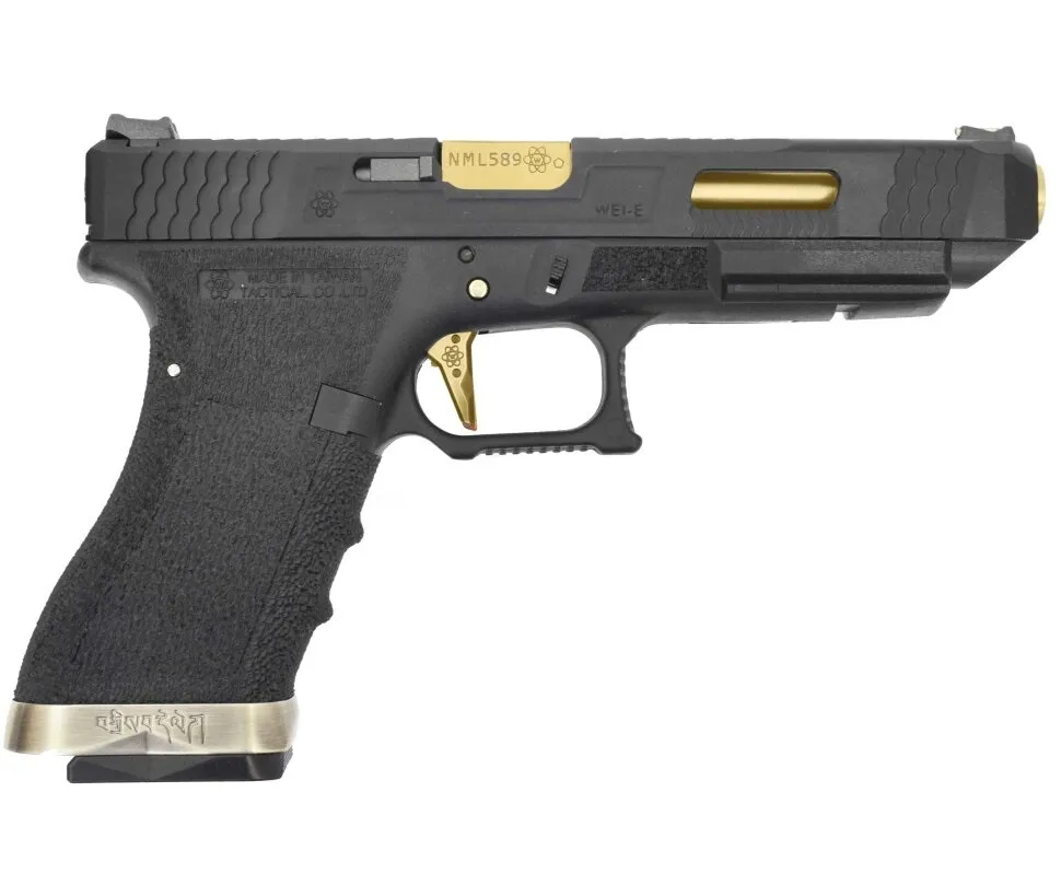 Пистолет (WE) GLOCK 34 G-Force Gen.4 (Greengas, RIS, ЧерныйЗолоченый ствол)2