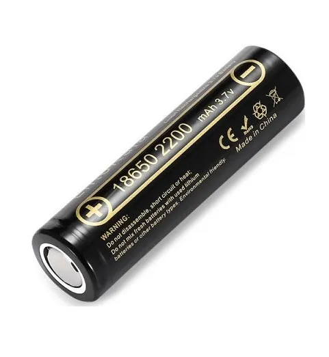 Аккумулятор 18650 (LiitoKala) Li-ion (Высокотоковый, 2200mAh, 3.7 вольта, без защиты)
