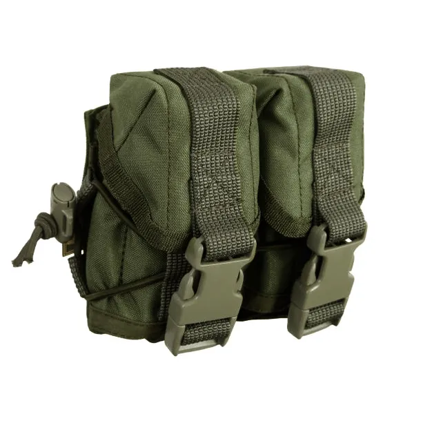 Подсумок (Ana Tactical) Гранатный двойной (Molle, Подвижный клапанн, Фастекс, OD Green)