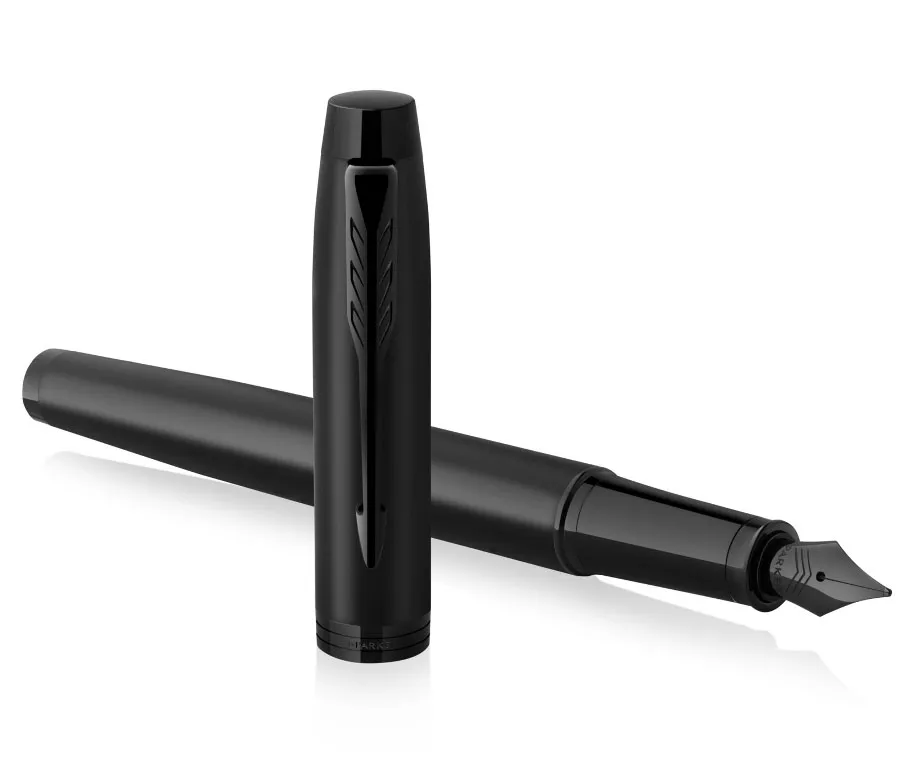 Ручка перьевая (Parker) IM Achromatic (Black BT, F, Синие чернила)_3