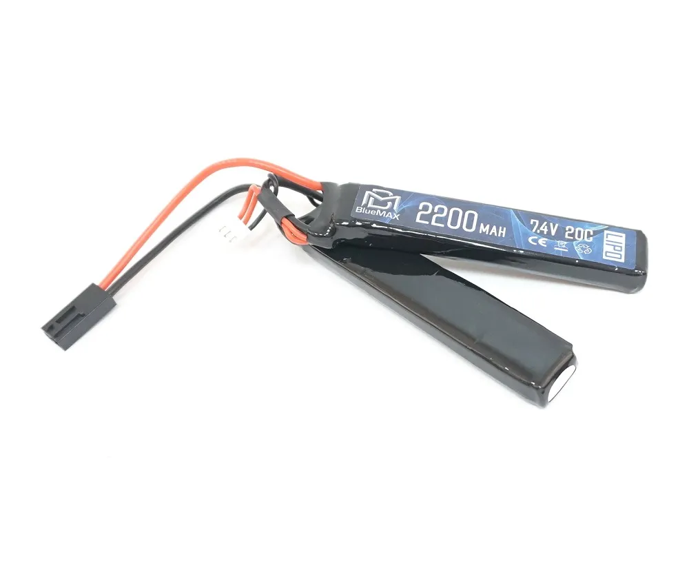 АКБ BlueMAX 7.4V Lipo 2200mAh 15C nunchuck 2x (12x20x102) М-серия цевье, приклад (2049)