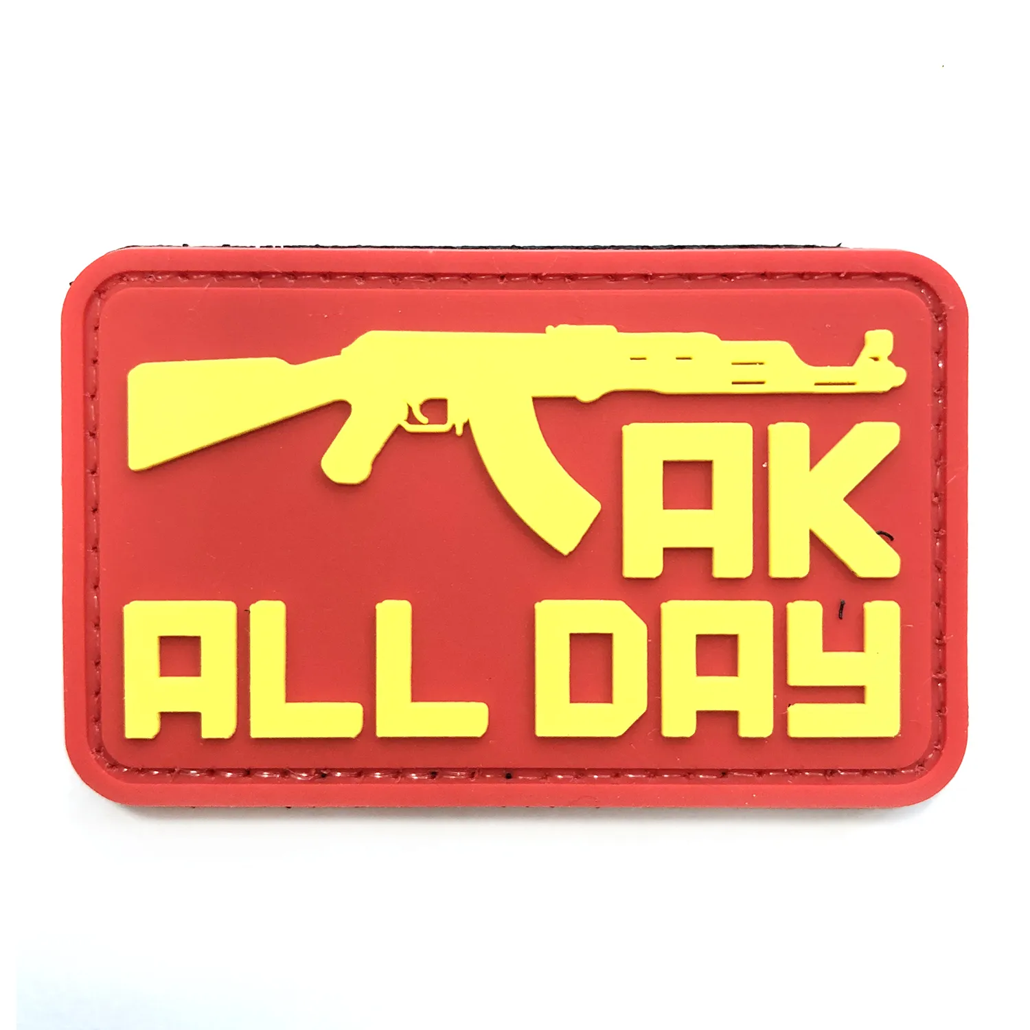 Нашивка AK All Day (ПВХPVC, Желтый на красном)