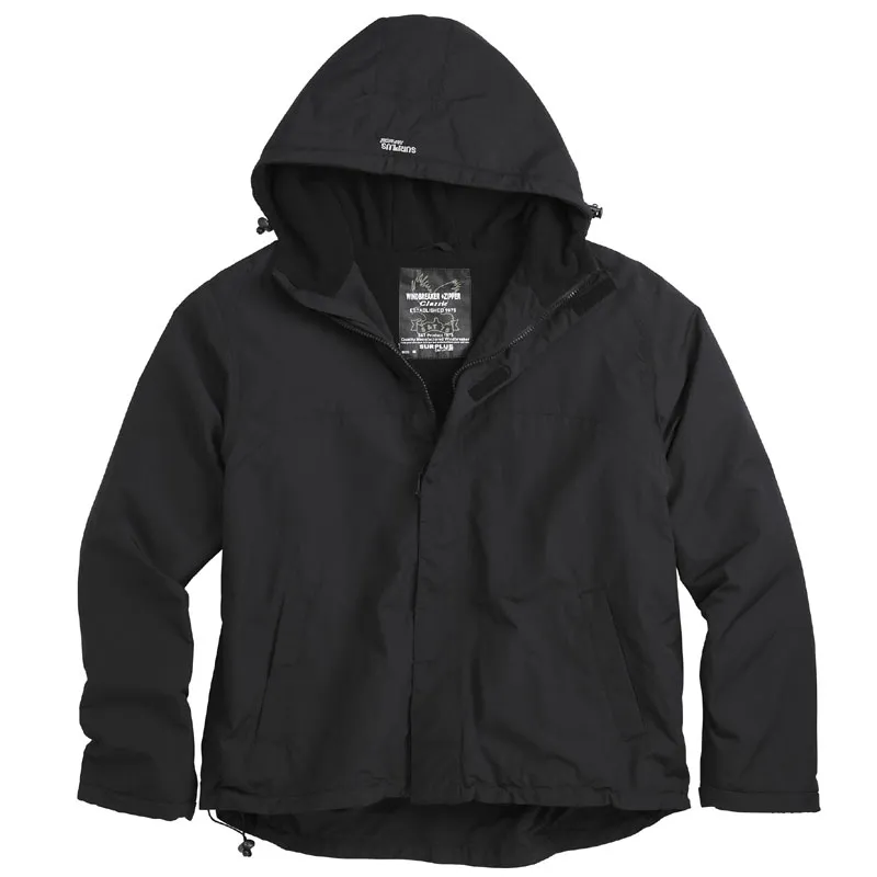 Куртка (SURPLUS) ZIPPER WINDBREAKER (Флисовый подклад, Черный, S)