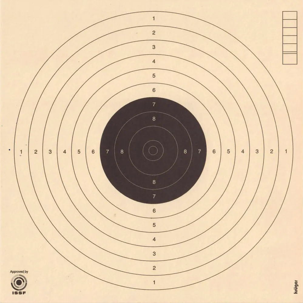 Мишень (ISSF) №9 (Картон бежевый Kruger, 170х170мм, 1 шт)