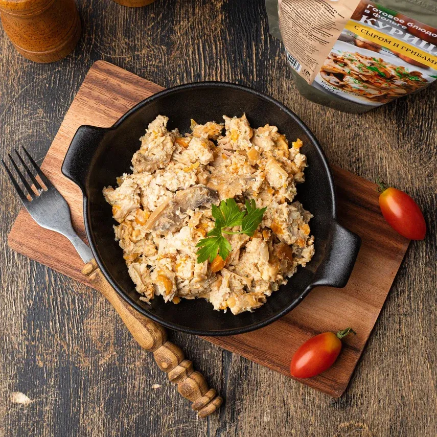 Консервы (Кронидов) Курица с сыром и грибами (300г.)_2