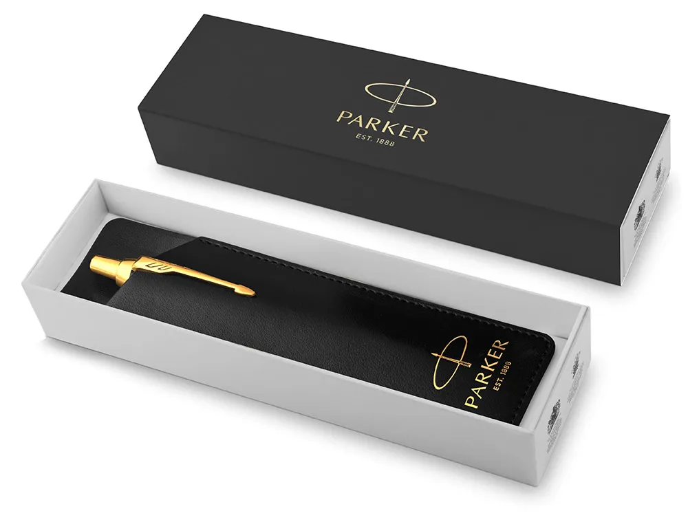 Чехол (Parker) из натуральной кожи (Матово-черный, Замша, Золотое тиснение)_3