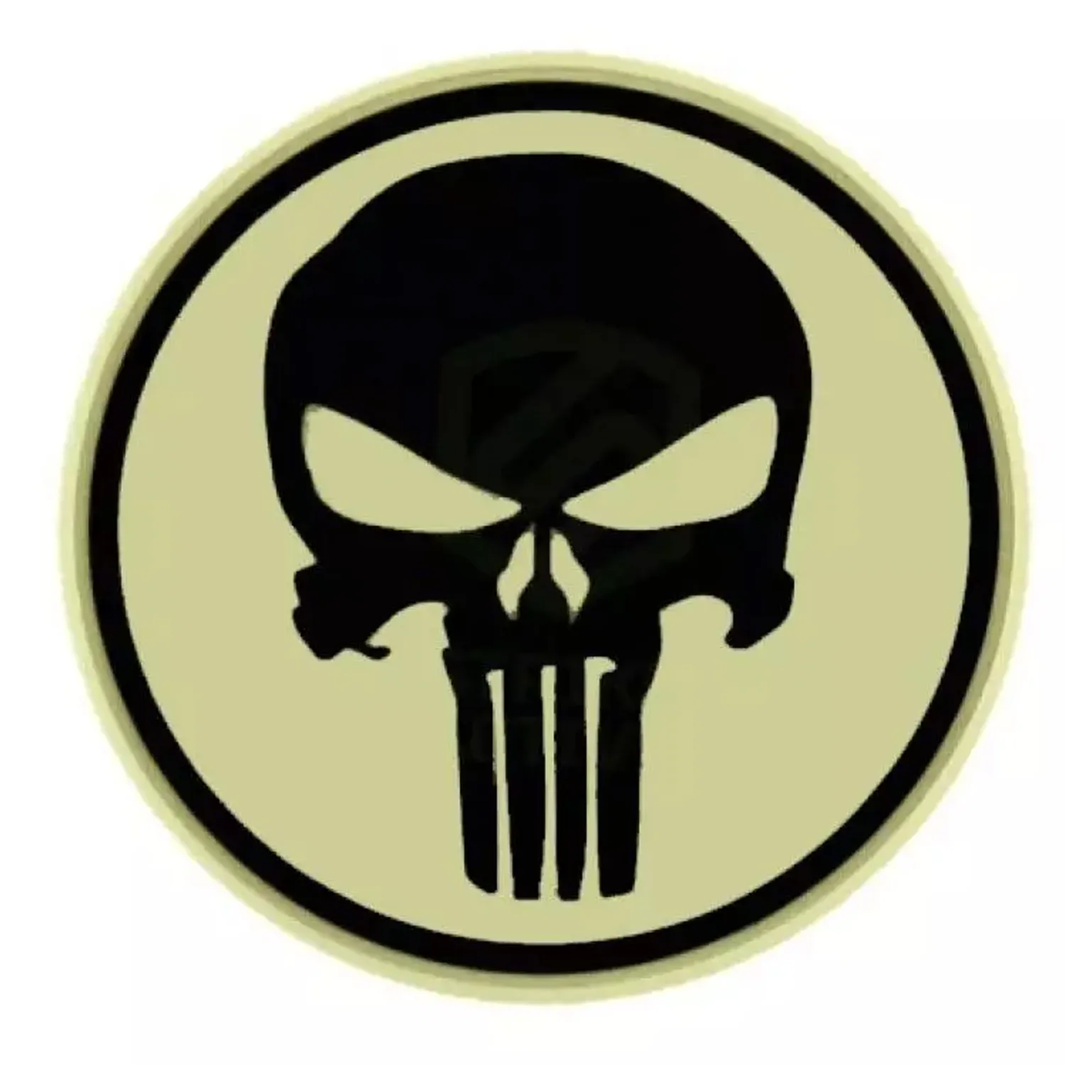 Нашивка Каратель (Punisher) (Светонакапливающая, ПВХPVC, Круг, 80мм)