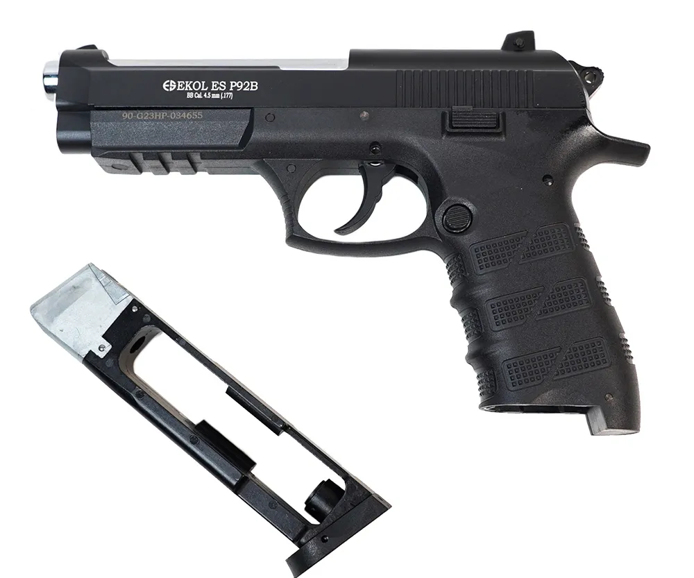 Пневматический пистолет (EKOL) ES P92 B Black (Blowback, 4,5 мм, 3 Дж, Метал, Черный)_3