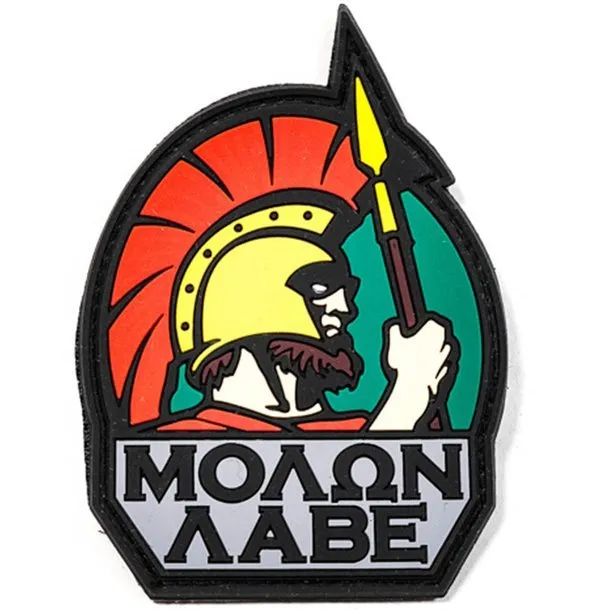 Нашивка MOLON LABE (С копьём, Полноцветный, велкро, ПВХPVC, 80х110)