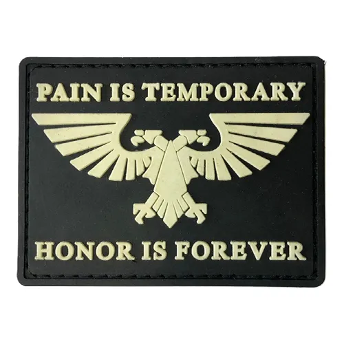 Нашивка Pain Is Temporary, Honor Is Forever Warhammer 40k (ПВХ_PVC, Черный) вархаммер