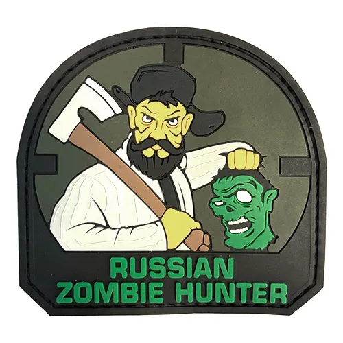 Нашивка Russian Zombie Hunter (ПВХ_PVC, Олива)