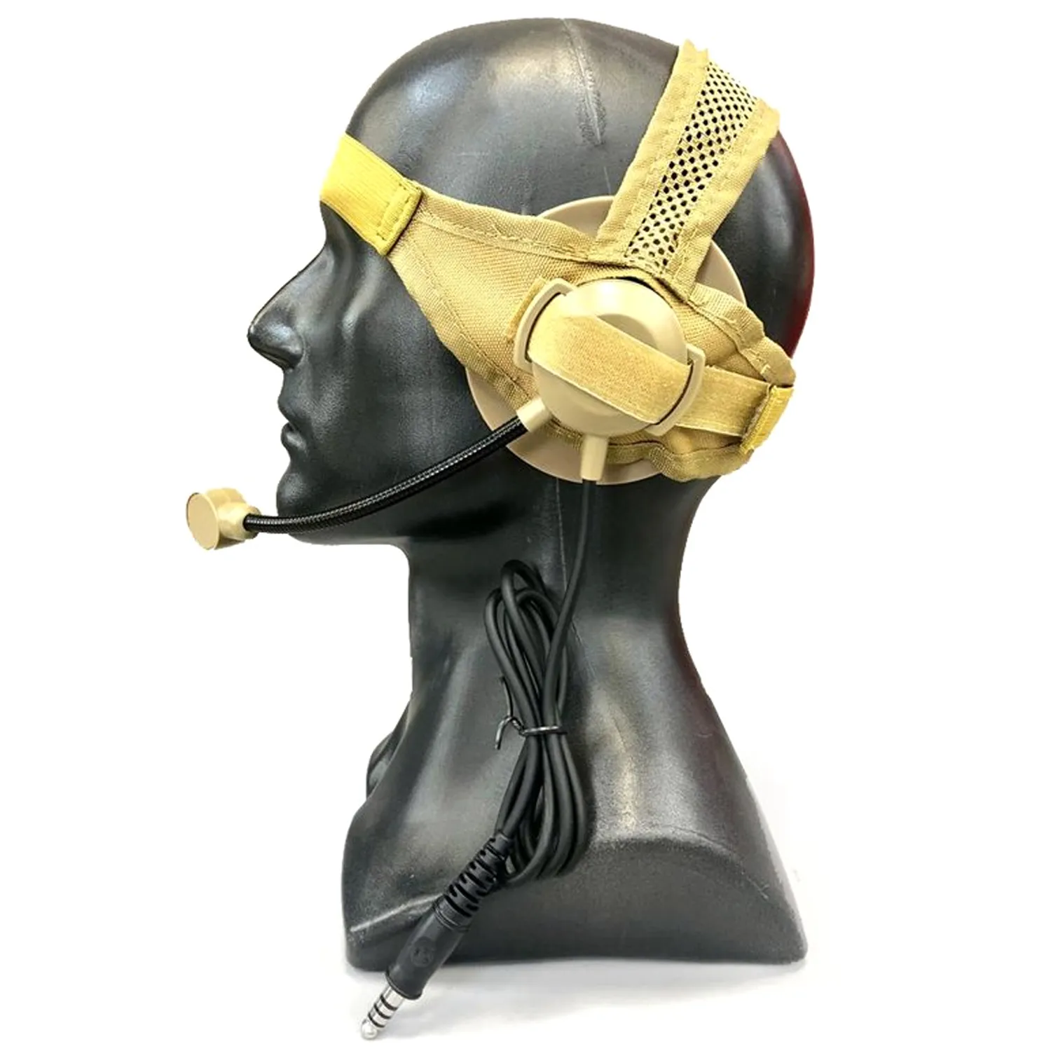 Гарнитура (Baofeng) Тактическая HL-02-T (Песочная, разъем jack 6,35мм)