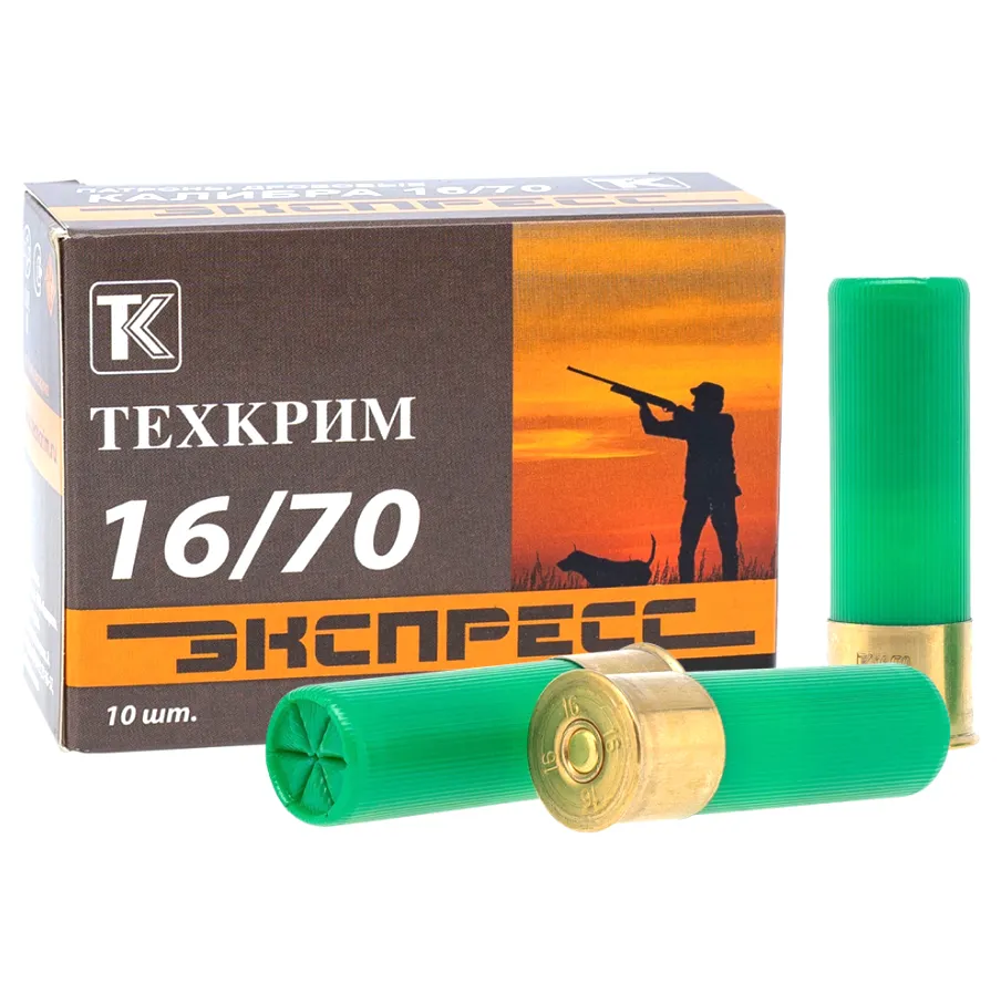 Патрон 16x70 (ТехКрим) Экспресс Дробь № 3, 29 гр., (пачка 10 шт.)