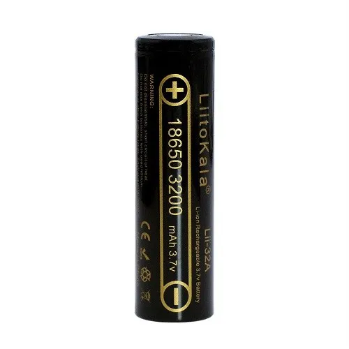 Аккумулятор 18650 (LiitoKala) Li-ion (Высокотоковый, 3200mAh, 3.7 вольта, без защиты)