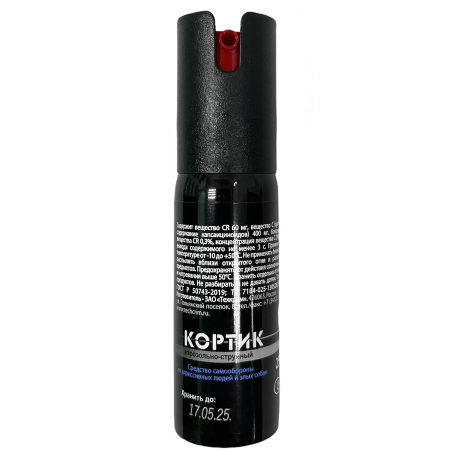 Газовый баллончик (Техкрим) Кортик (Струйно-Аэрозольный, OC, 2%, 25мл, Блистер)