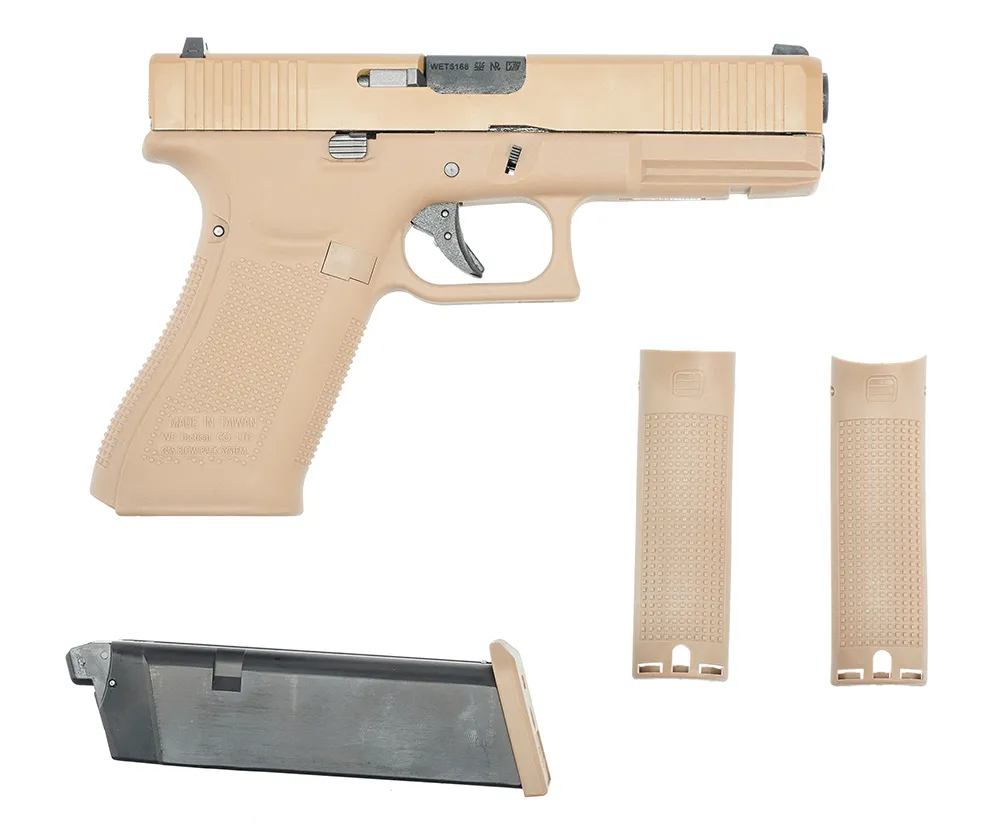 Пистолет (WE) GLOCK 17 Gen.5 (F vers., Greengas, Blowback, RIS, Песочный)_5