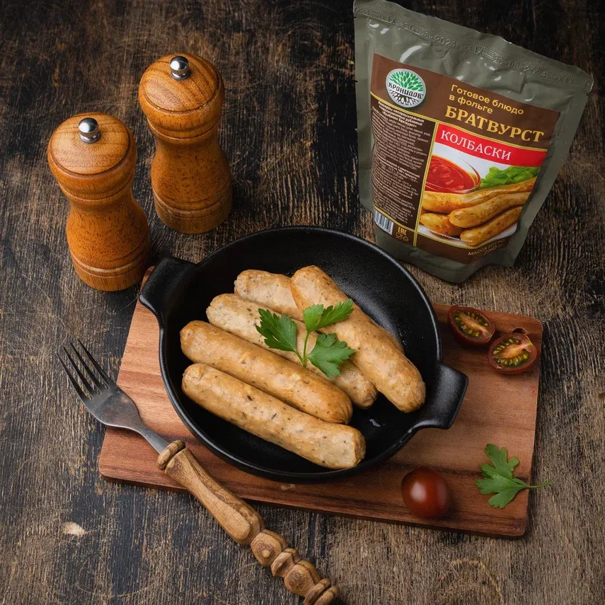 Консервы (Кронидов) Колбаски Братвурст (250г.)