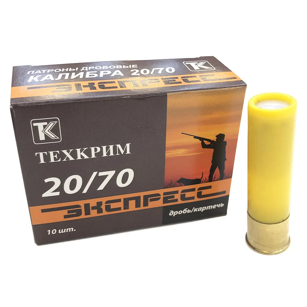 Патрон 20x70 (ТехКрим) Дробь № 1 Экспресс 24 гр. (пачка 10 шт.)