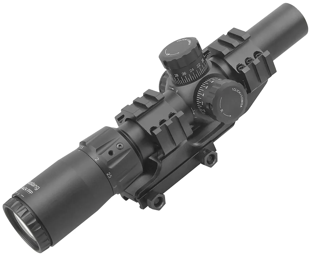 Прицел оптический (Vector Optics) MUSTANG 1-4х24 GEN II (30 мм, SFP, ChevronТравление, Подсветка)