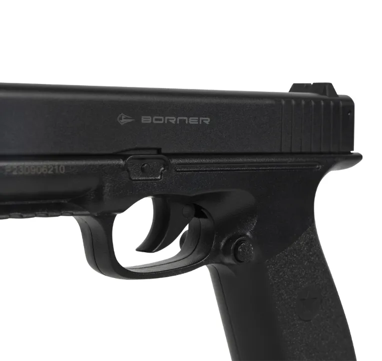 Пистолет (Borner) Glock 17 (Weaver, CO2, Пластик, Чёрный)5
