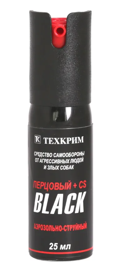 Газовый баллончик (Техкрим) Black (СА, OC+CS, 1%, 25мл)