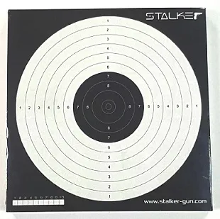 Мишень (Stalker) для пневматики № 17 (50шт, Чёрно-белый, 170х170 мм, картон 280гм)