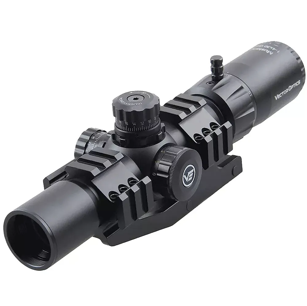 Прицел оптический (Vector Optics) MUSTANG 1-4х24 GEN II (30 мм, SFP, ChevronТравление, Подсветка)_1