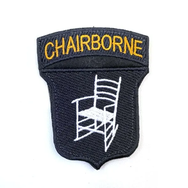 Нашивка Герб CHAIRBORNE Стулорожденный (Вышивка, велкро, Черный)