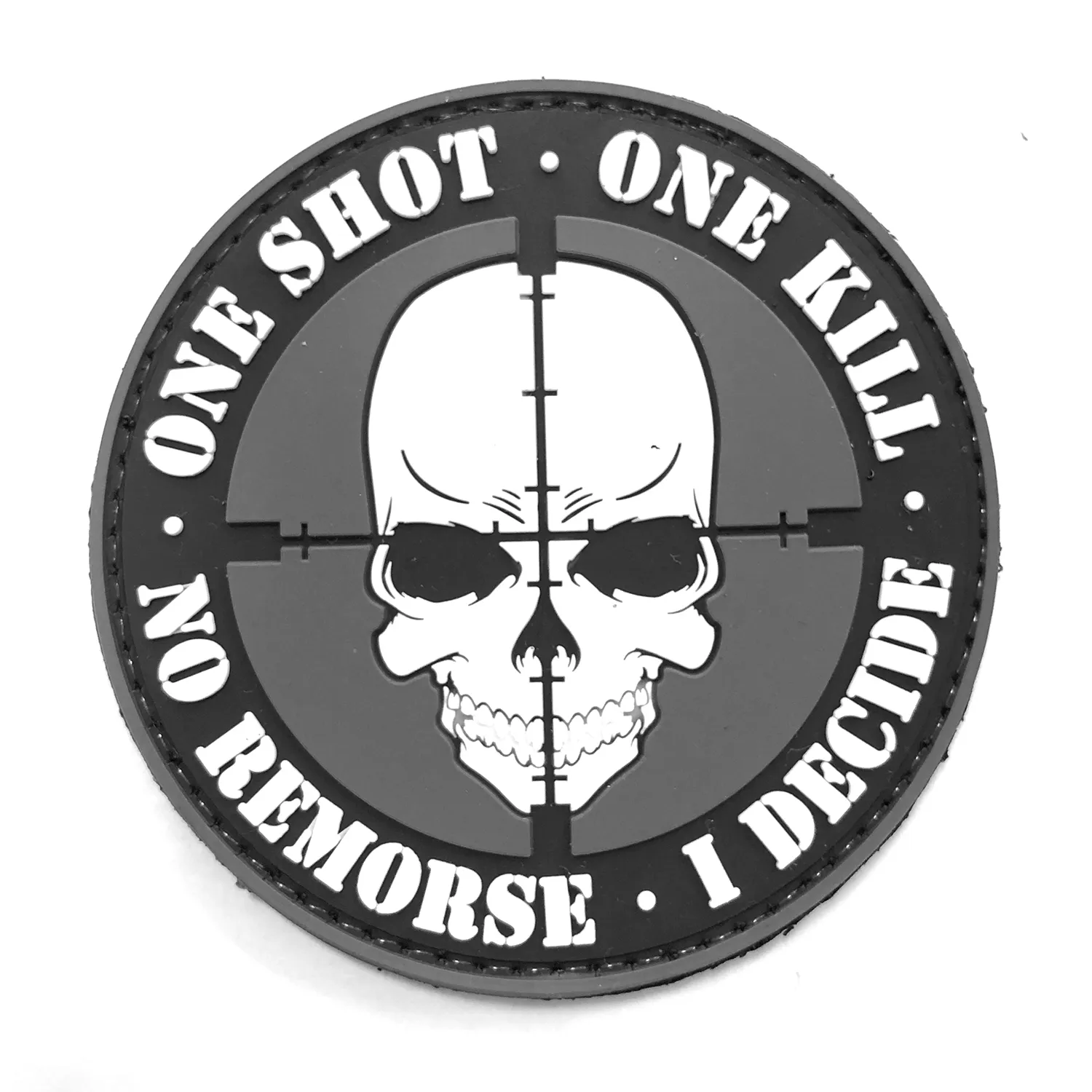 Нашивка One shot. One kill (ПВХPVC, череп)