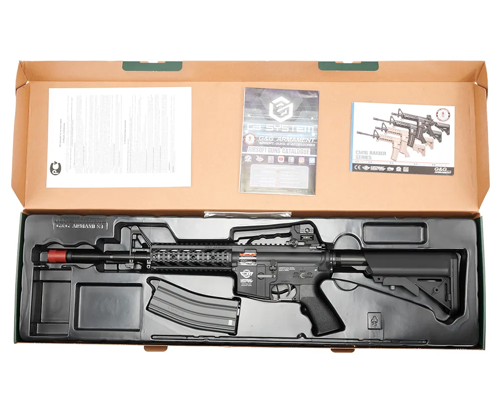 Автомат (G&G) M4A1 (CM16 Raider-L, Корпус нейлон, Weaver цевьё, 130-140мс, Чёрный)_3