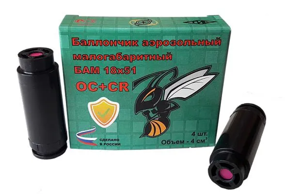 Баллончик аэрозольный малогабаритный (А+А) БАМ-ОС+CR (18x51, Перцовый)
