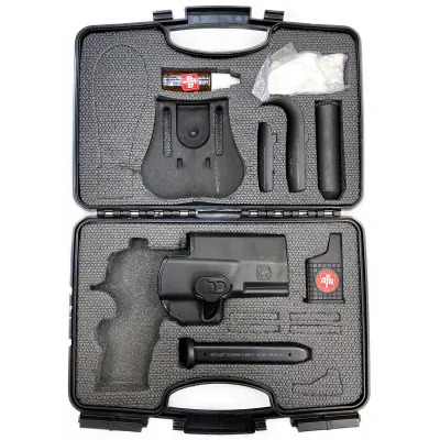 Пистолет спортивный (Ata Arms) АТА9 Black кал. 9х19 (Емкость магазина15, УСМ двойного действия, Метал пластик, Weaver, Черный затворЧерная рамка, Вес 